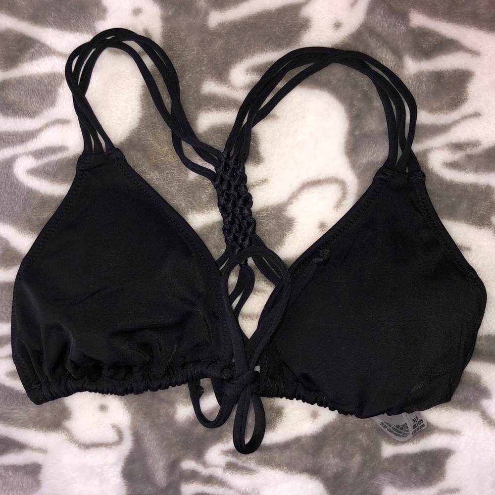 Black string PINK bikini top